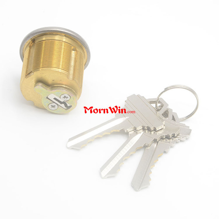 Mortise Cylinder Premium Thumb Turn Brass Cylinder 1-1/8 Inch 1 Inch 1-1/4 Inch Satin Chrome Brushed Brass Various Keyways