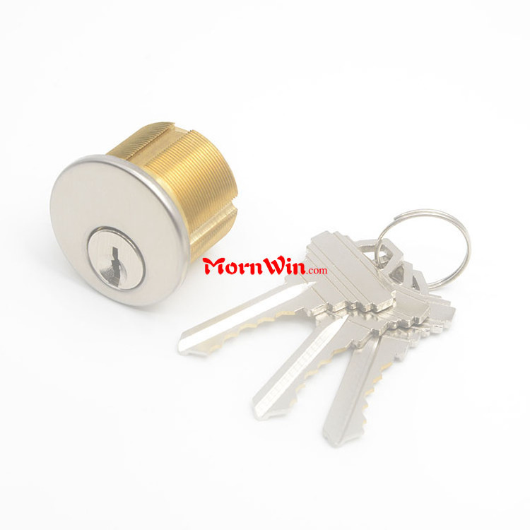 Mortise Cylinder Premium Thumb Turn Brass Cylinder 1-1/8 Inch 1 Inch 1-1/4 Inch Satin Chrome Brushed Brass Various Keyways