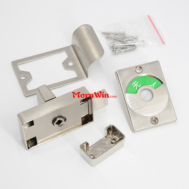 Hot Sale Durable Rustproof Zinc Alloy Toilet Cubicle  Partition Door Lock Stainless Steel Indication Lock