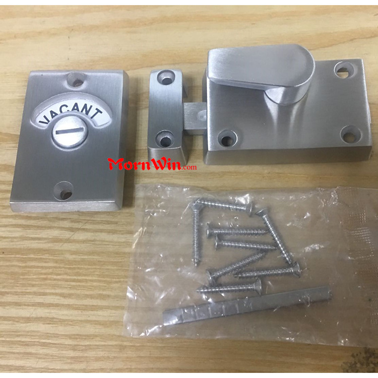 Construction bathroom hardware stainless steel 304 toilet door bolt latch indication thumb turn lock