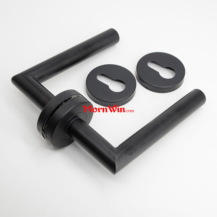 Stainless Steel matt black door lever handle