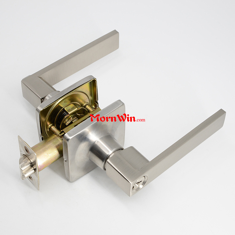 Tubular Leverset square lever door lock American standard Ansi grade 3 Wooden door handle lock