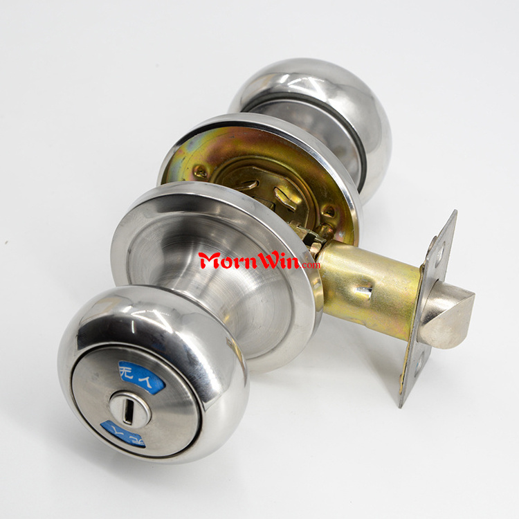 Commercial cylindrical entrance privacy bathroom bedroom interior handle knob locks main door safe indicator lock