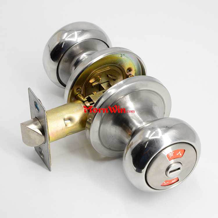 Commercial cylindrical entrance privacy bathroom bedroom interior handle knob locks main door safe indicator lock