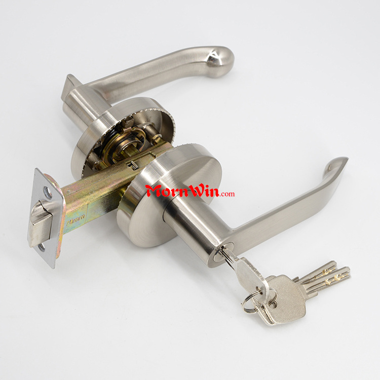 stain nickel finished Zinc Alloy Tubular Lever Knob Lock Manual Door Lock For Passage Door