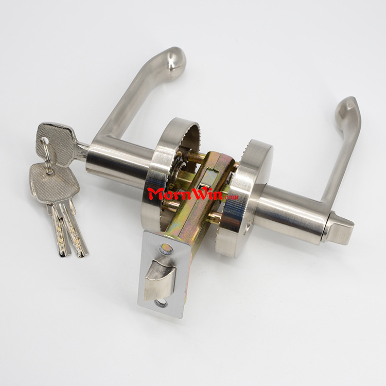 stain nickel finished Zinc Alloy Tubular Lever Knob Lock Manual Door Lock For Passage Door