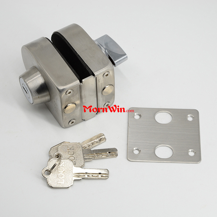 304 double side open commercial sliding glass round door lock