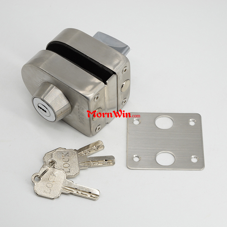 304 double side open commercial sliding glass round door lock