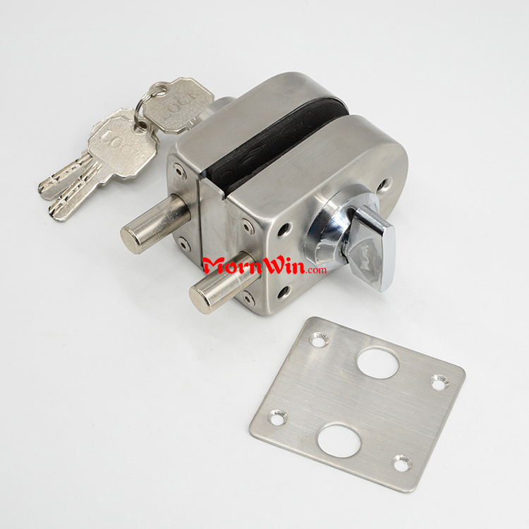 304 double side open commercial sliding glass round door lock