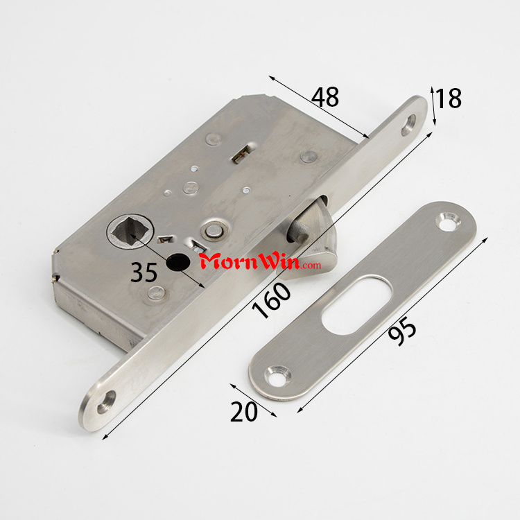 stainless steel security 50mm hook lock for sliding door cylinder 35mm hook bolt door lock Bathroom Door Mortise Lock