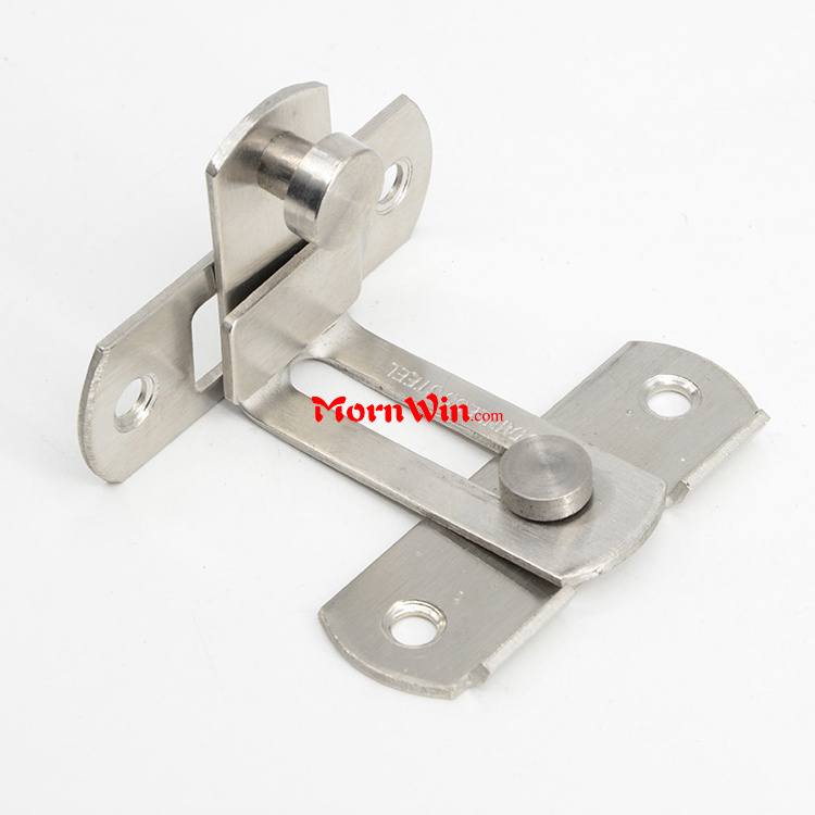 90 Degree Stainless Steel Slide Bolt Door Safety Guard Latch