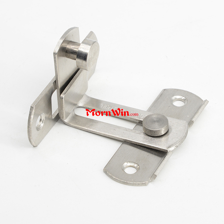 90 Degree Stainless Steel Slide Bolt Door Safety Guard Latch