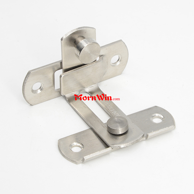 90 Degree Stainless Steel Slide Bolt Door Safety Guard Latch