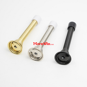 Golden color Steel Door Stop Spring Rubber Door Stopper with Rubber Top door stop