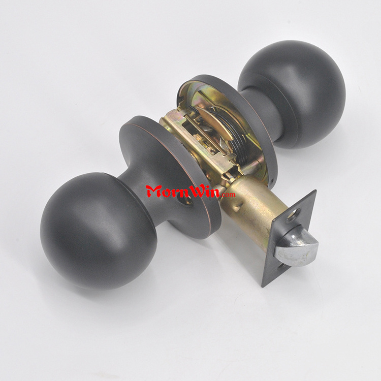 Matte Black Value Pack of Entry Ball Door Knob Lock Set by Loket Cylindrical Knobsets