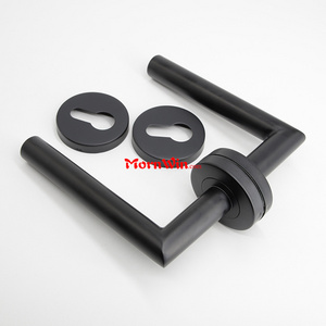 Stainless Steel matt black door lever handle