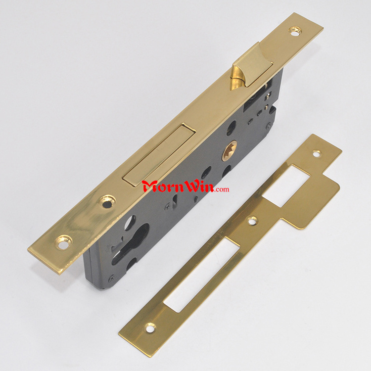 Gold finish mortise door lock