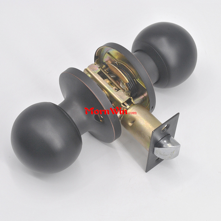 Matte Black Value Pack of Entry Ball Door Knob Lock Set by Loket Cylindrical Knobsets