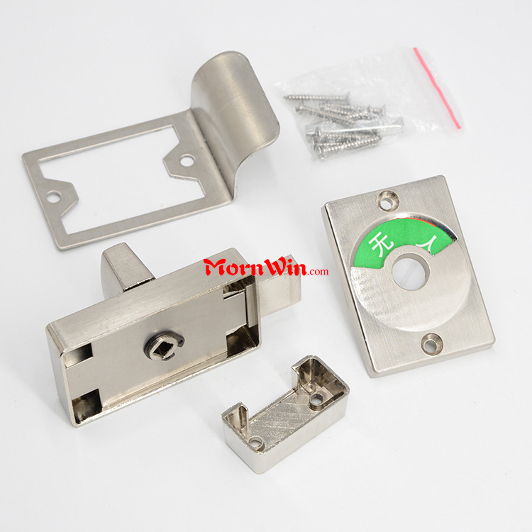 Hot Sale Durable Rustproof Zinc Alloy Toilet Cubicle  Partition Door Lock Stainless Steel Indication Lock