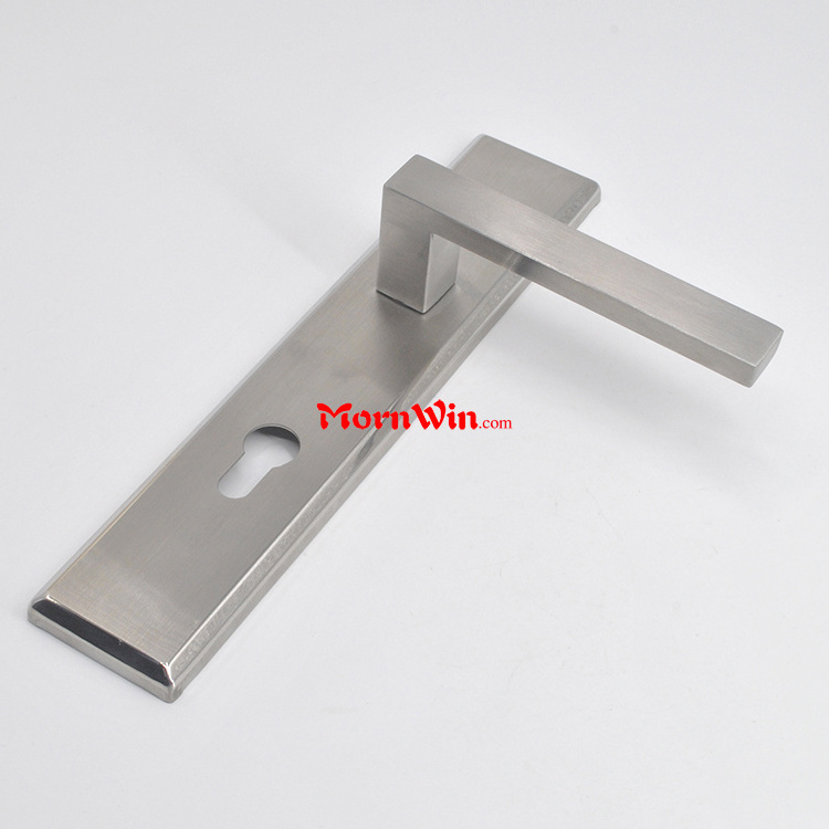 Quality stainless steel door handle with long 260mm square plate