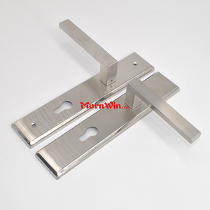 Quality stainless steel door handle with long 260mm square plate