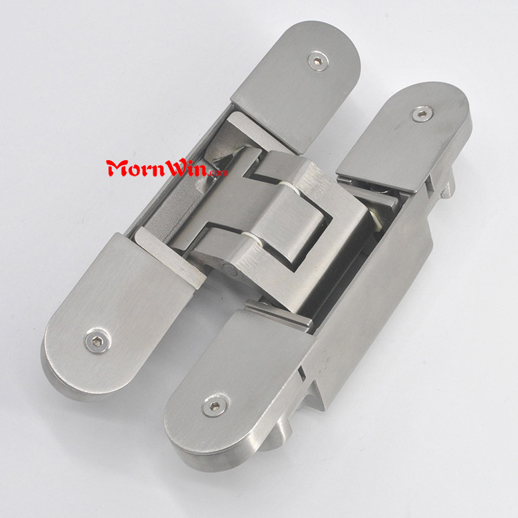 304 stainless steel 3d invisible hinge heavy duty concealed door hidden gate overlay blind adjustable double action 3 way 120kg