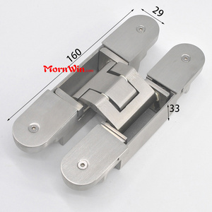 304 stainless steel 3d invisible hinge heavy duty concealed door hidden gate overlay blind adjustable double action 3 way 120kg