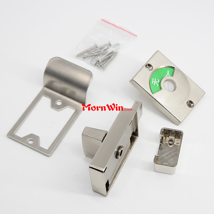 Hot Sale Durable Rustproof Zinc Alloy Toilet Cubicle  Partition Door Lock Stainless Steel Indication Lock