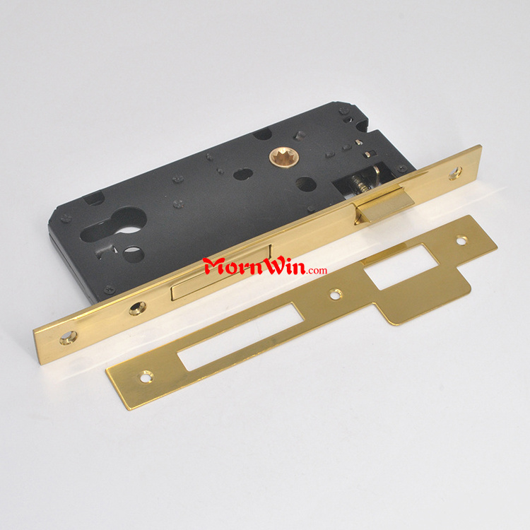 Gold finish mortise door lock