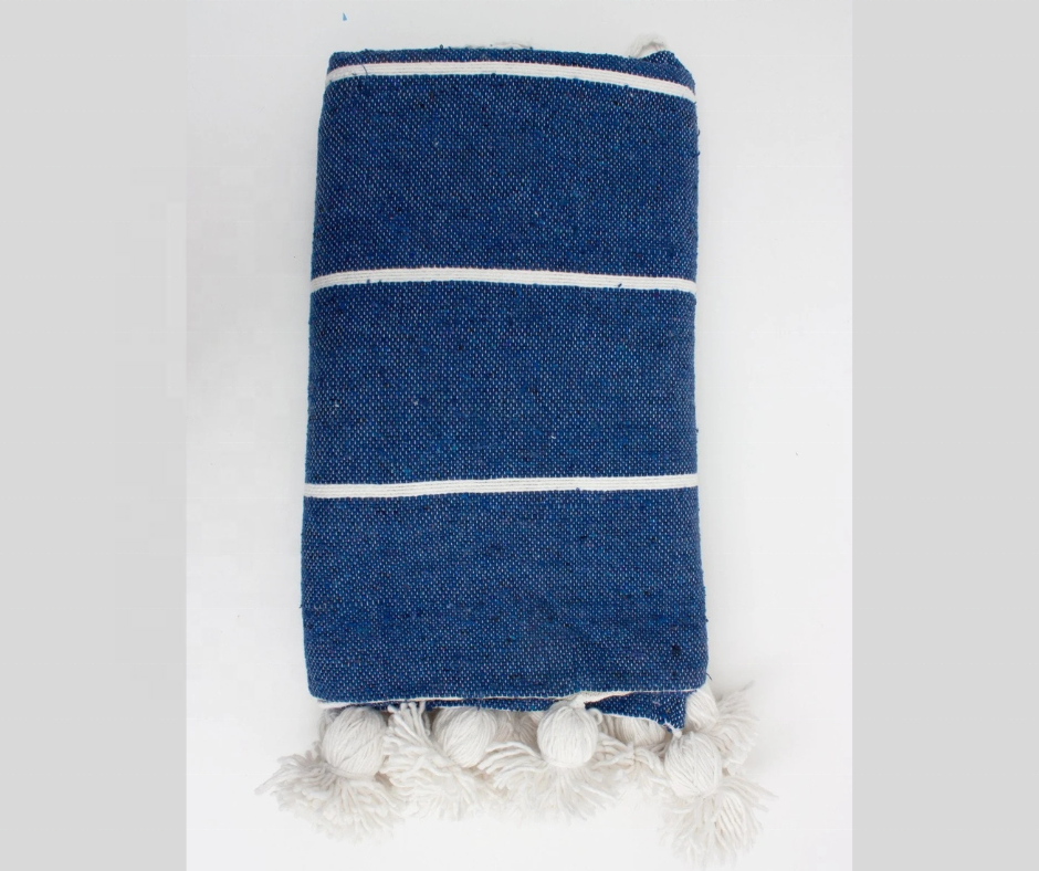 Wrap Yourself in Culture: Artisan-Crafted Moroccan Blanket with Timeless Pompom Accents The Best Price On The Market