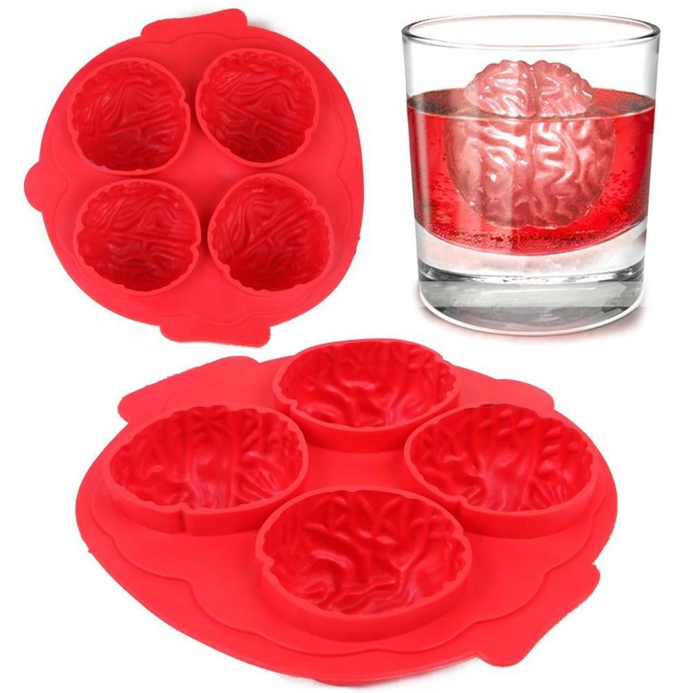 Silicone Brain Shaped Ice Tray Mold Party Drink Ice Tray Fun-DIY Ice Lattice Jelly Mold Tray