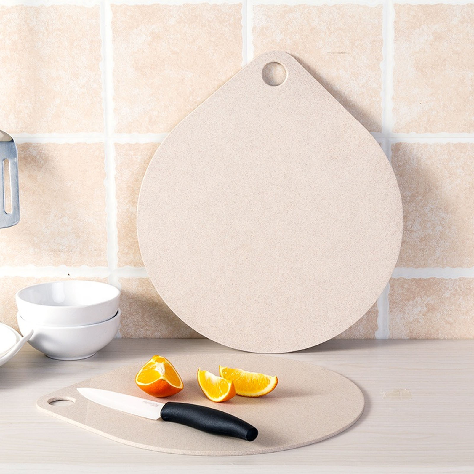 Waterdrop Shape Kitchen Wheat Straw Cutting Boards Sets