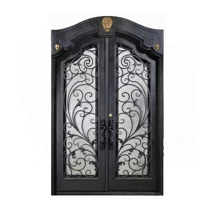 Wrought Doors Pivot Vietnam Covers American Style Shop Sheet Building Malaysia 65 Inches Anti Theft Tree Design Iron Door