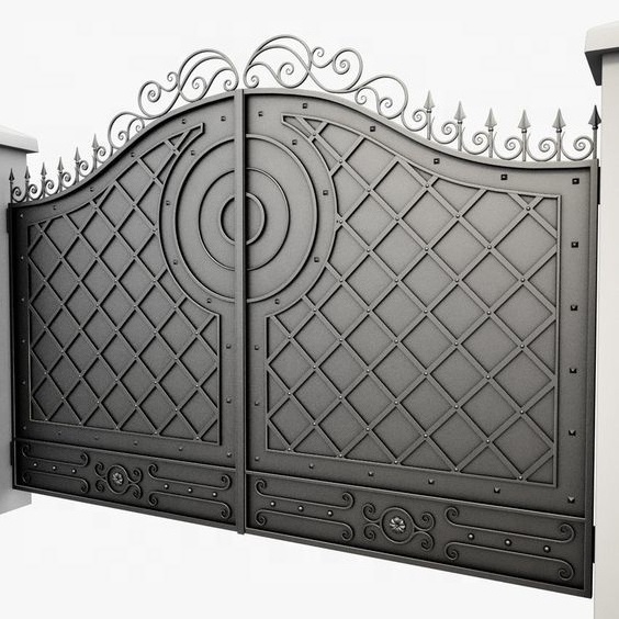 Hot selling cheap custom main gate for villas iron pipe gate design