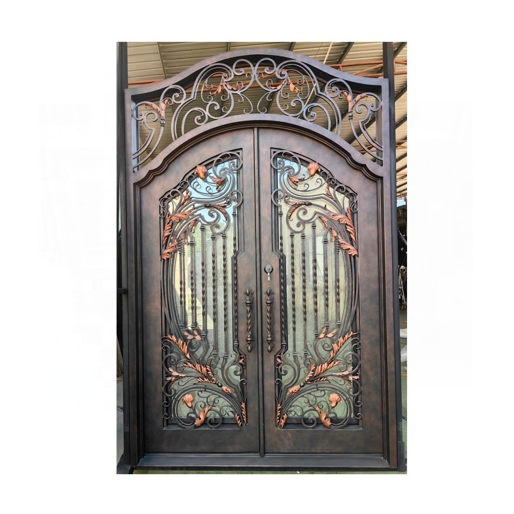 Wrought Pipe Designs Metal Steel Double Entry Villa Front Entri New Grill Window Cabinet Doors Latest Design Iron Door