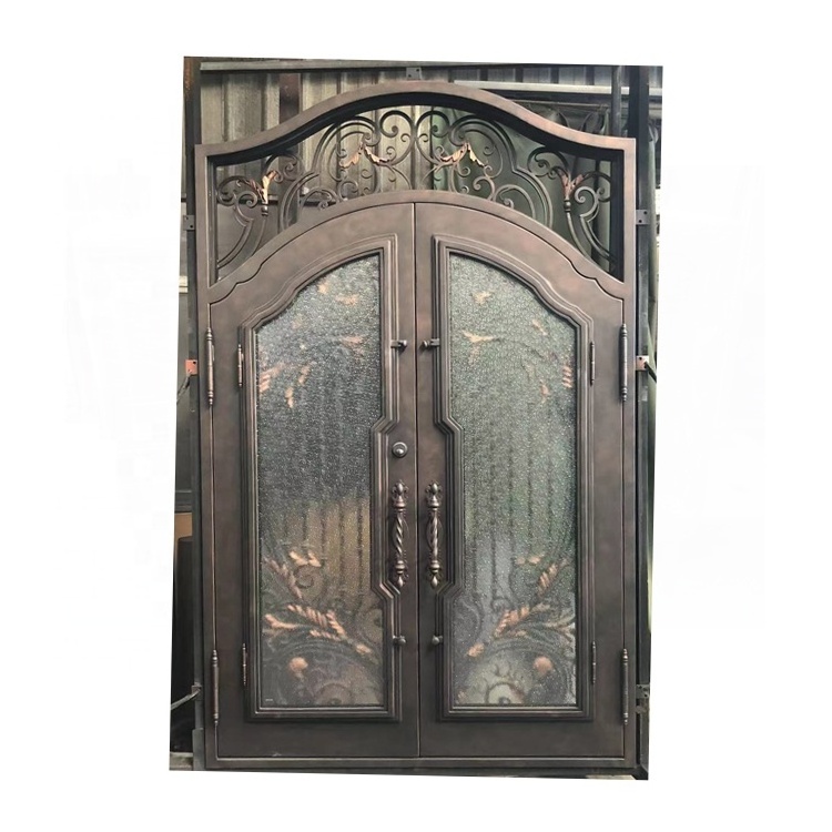 Wrought Pipe Designs Metal Steel Double Entry Villa Front Entri New Grill Window Cabinet Doors Latest Design Iron Door