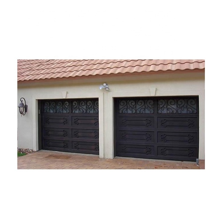 Wholesale  Black  Security Wrought Iron Garage Door Automatic