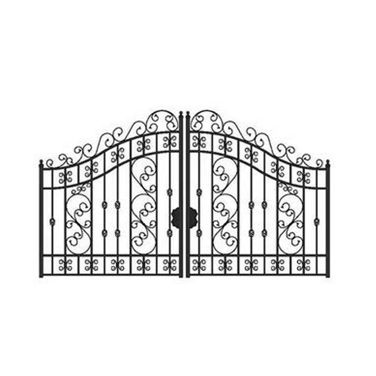 Wholesale Hot Arched Wrought Iron Entry Doors Double Metal Exterior Iron Gate