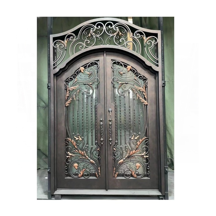 Export Bar Stopper Cast Handle Glass Entri White Entry Make Mesh Ornament Wrought Iron Door