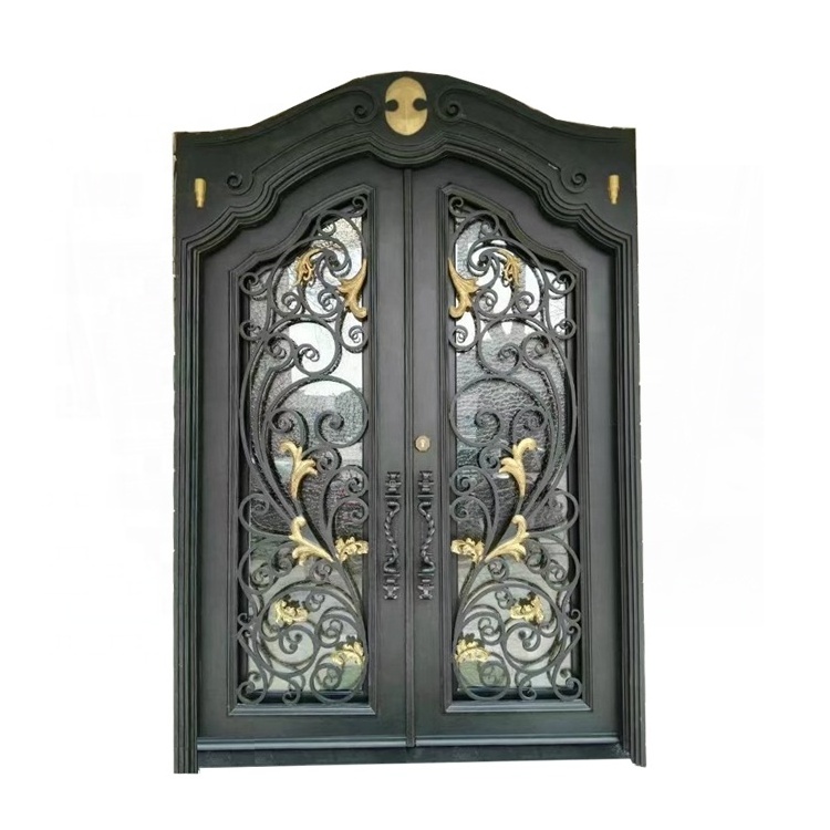 Wrought Doors Pivot Vietnam Covers American Style Shop Sheet Building Malaysia 65 Inches Anti Theft Tree Design Iron Door