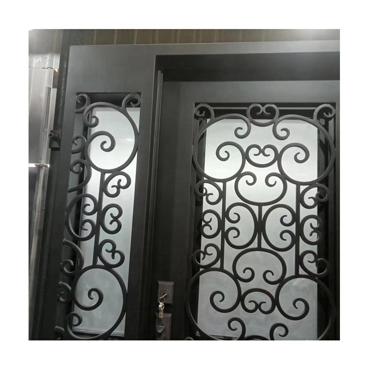 Custom eco safety wrought iron door custom luxury home front iron doors