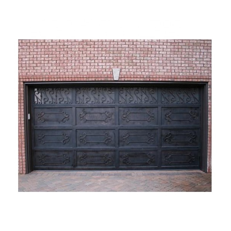 Wholesale  Black  Security Wrought Iron Garage Door Automatic