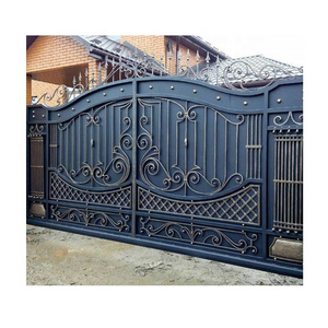 Hot selling cheap custom main gate for villas iron pipe gate design