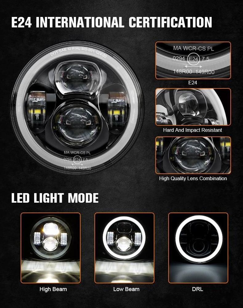 7 inch Round Led Headlights for 1961-1976 Ford F150 Accessories Led Halo Lights for American Muscle Classic Car F 150