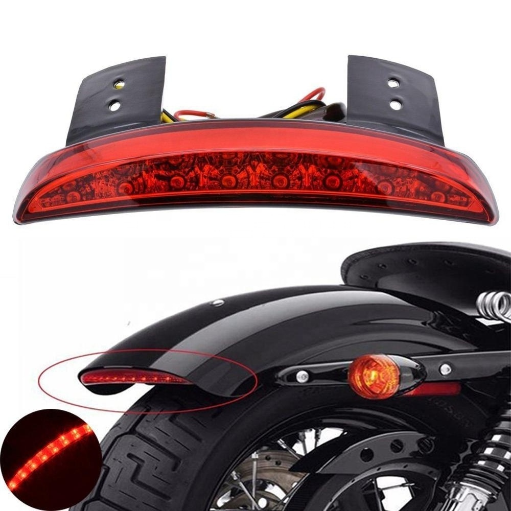 Fender Edge Tail Light for Harleys 883 motorcycle Chopped Rear Fender Kit P/N 60236-XX and side-mount license plate tail light