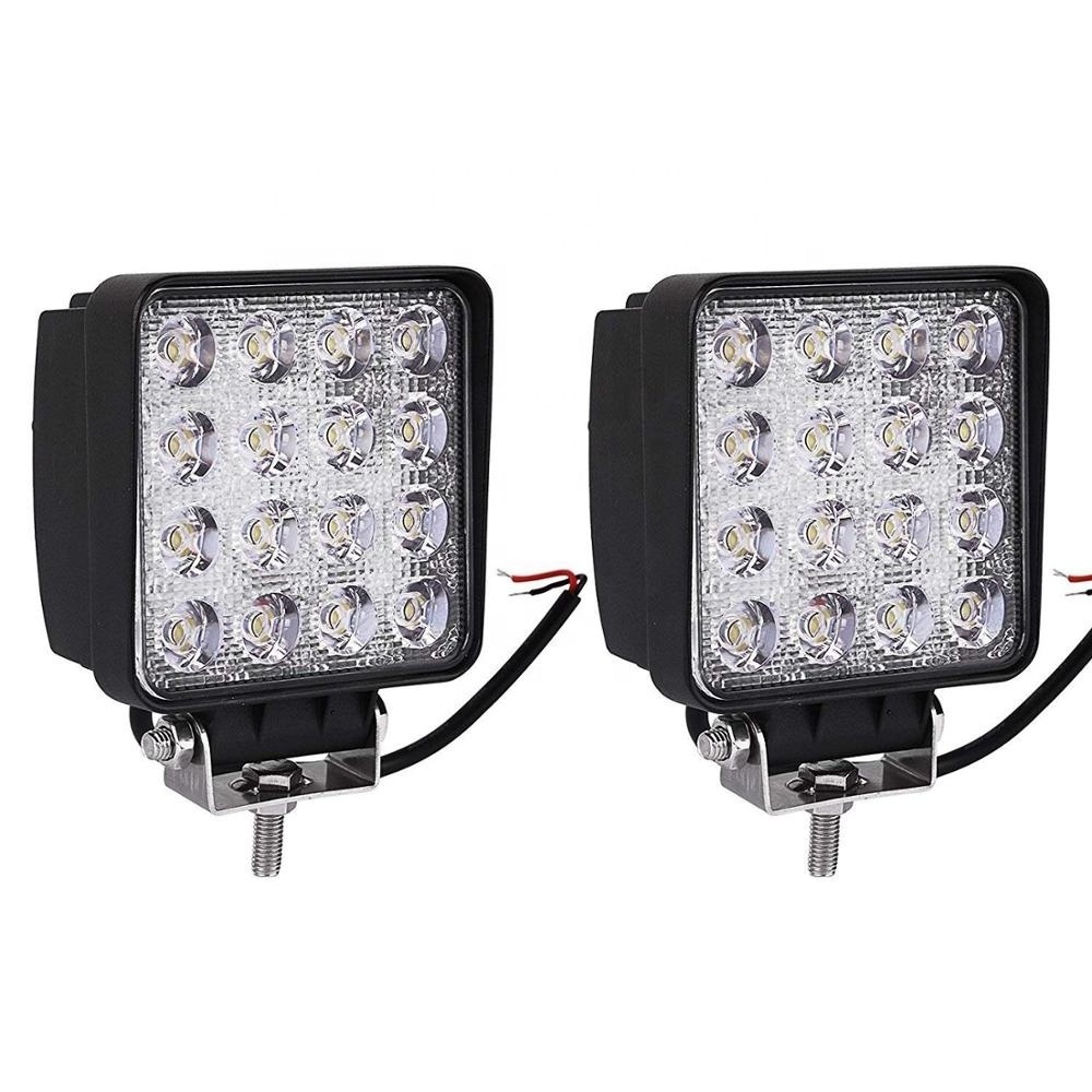 4x4 48W Square led truck working light spotlight/flood beam led truck work lamps multifunction working light for truck