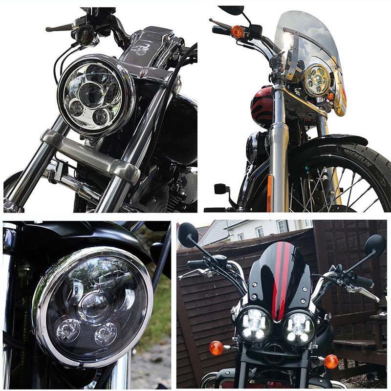 5 3/4 led headlight for Harley Davidson Sportster 1200 883 Dyna 5.75 inch Led Halo Headlight Projector for Motorcycle