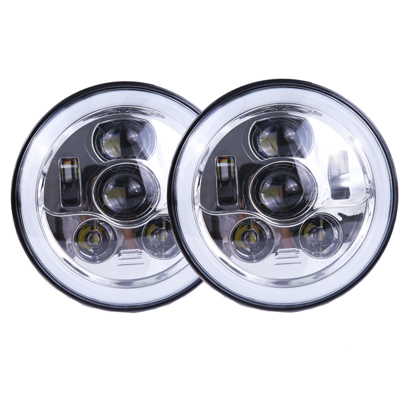 motorcycle accessories car light 7 inch led headlight round for JK auto lighting system 7 inch halo head light