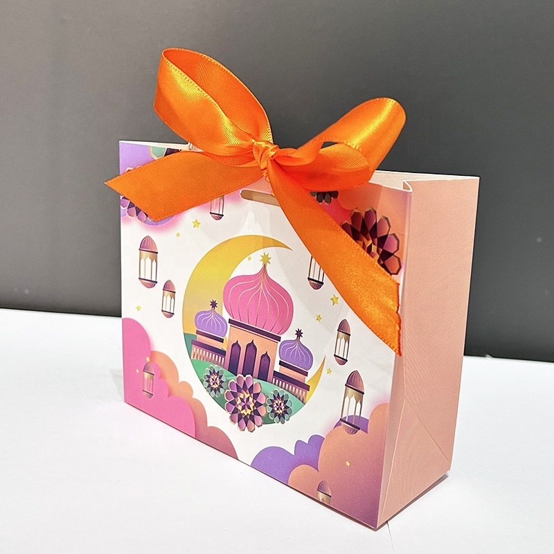 MorSun EID Ramadan Mubarak Party Favor Marbling Mini Paperboard Kids Gift Candy Box