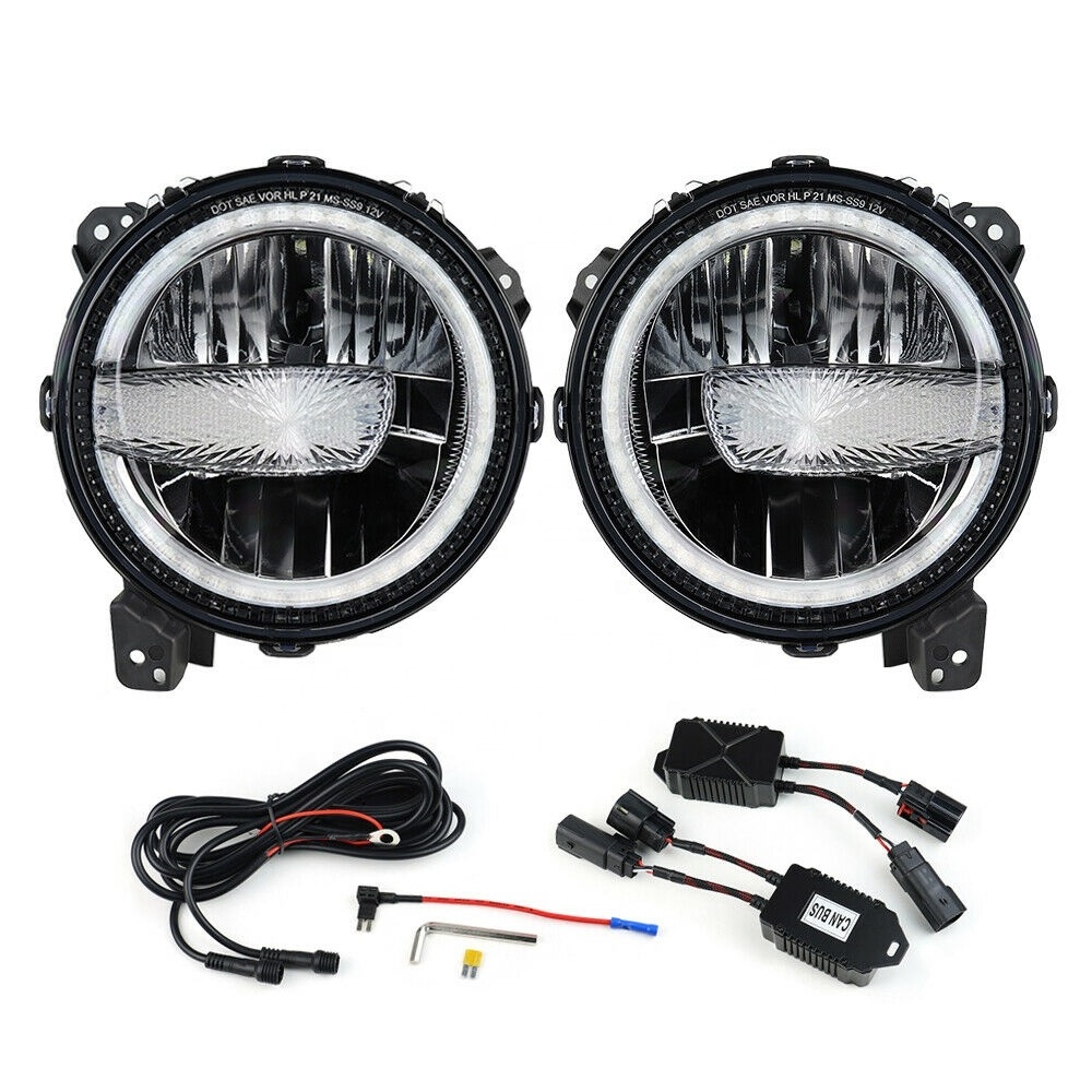 DOT 9'' inch led headlight for Jeep Gladiator JT accessories 2018+ reflector led headlight for jeep wrangler 12v